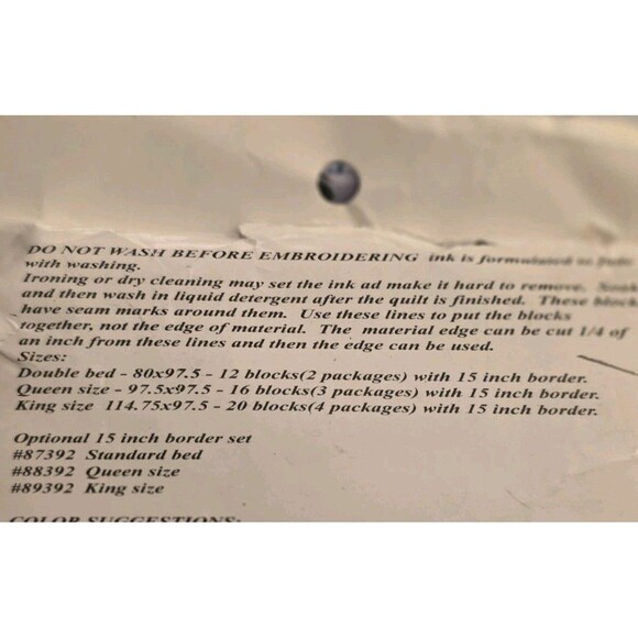 Fairway Needlecraft Co Queen Quilt Blocks 92105 Victorian Style Lady Vtg 3 Pkg - Picture 8 of 10